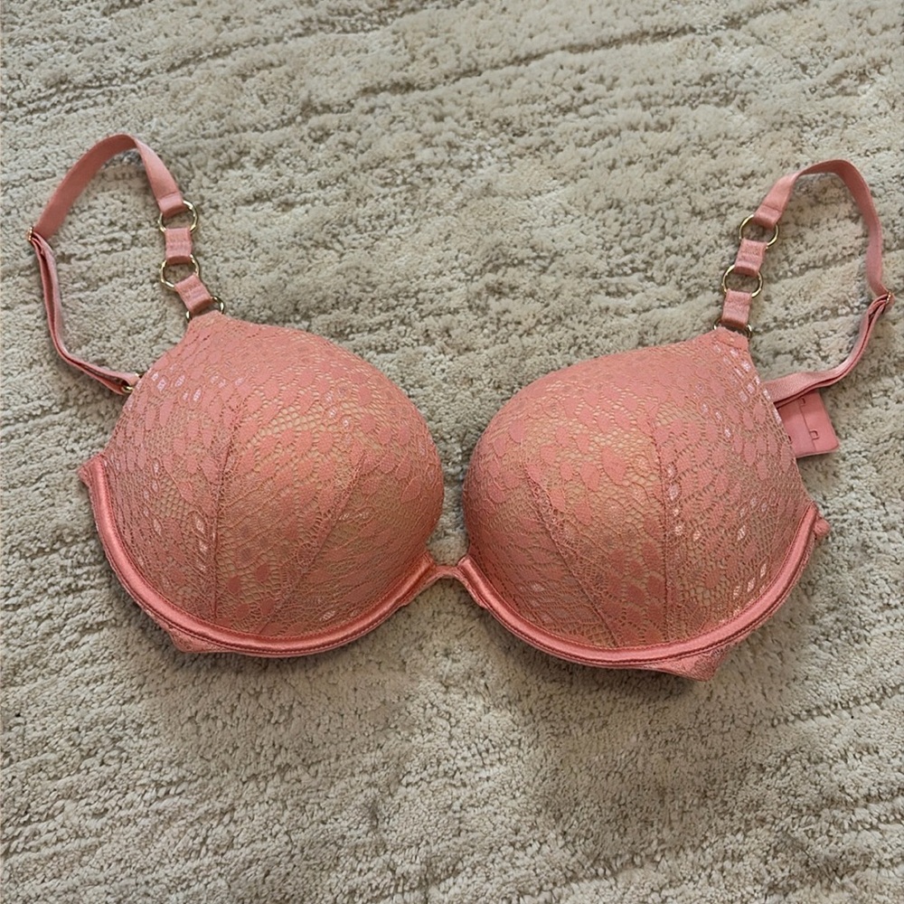 Excellent condition Pink Lace VS push-up bra 34D.